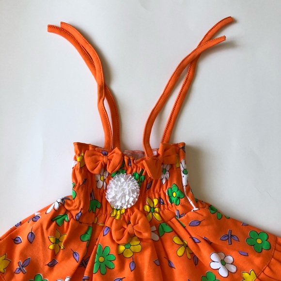 Baby Orange Floral Swimming Suit 9-12M - Picture 5 of 9